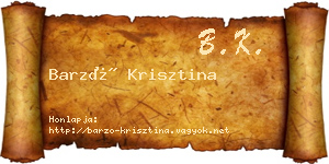 Barzó Krisztina névjegykártya